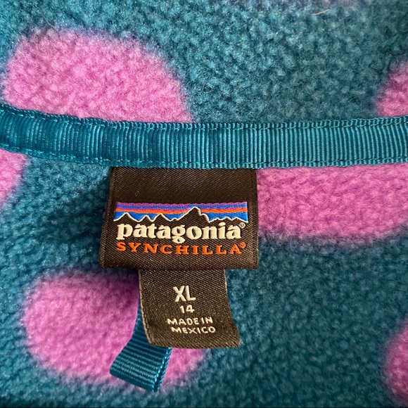 Girl’s Patagonia synchilla Pullover polkadot XL - Picture 6 of 7